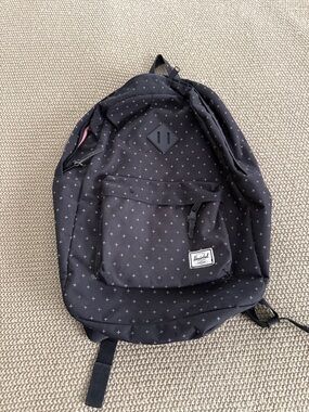 Herschel Supply Company Black Backpack with Micro White Cross Print